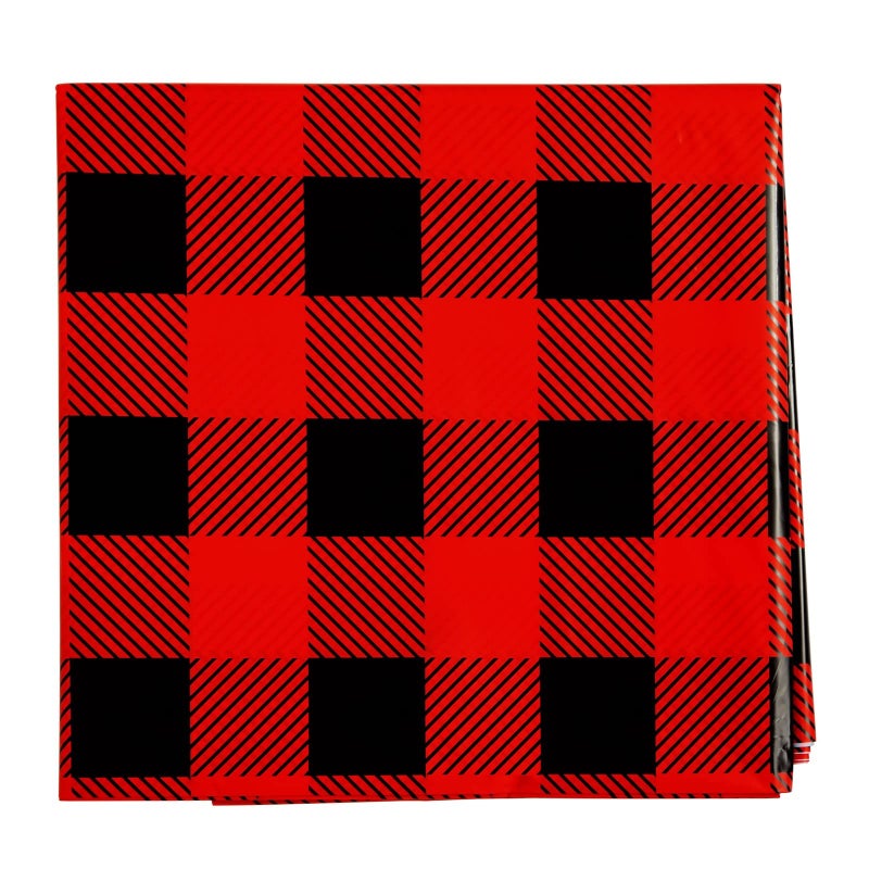 Blue Panda Buffalo Plaid Plastic Tablecloth Picnic Table Cover - 3 Pack 54 x 108 in Red & Black - Disposable Durable Decor for Lumberjack Party Decorations & Buffalo Theme Party - Image 5
